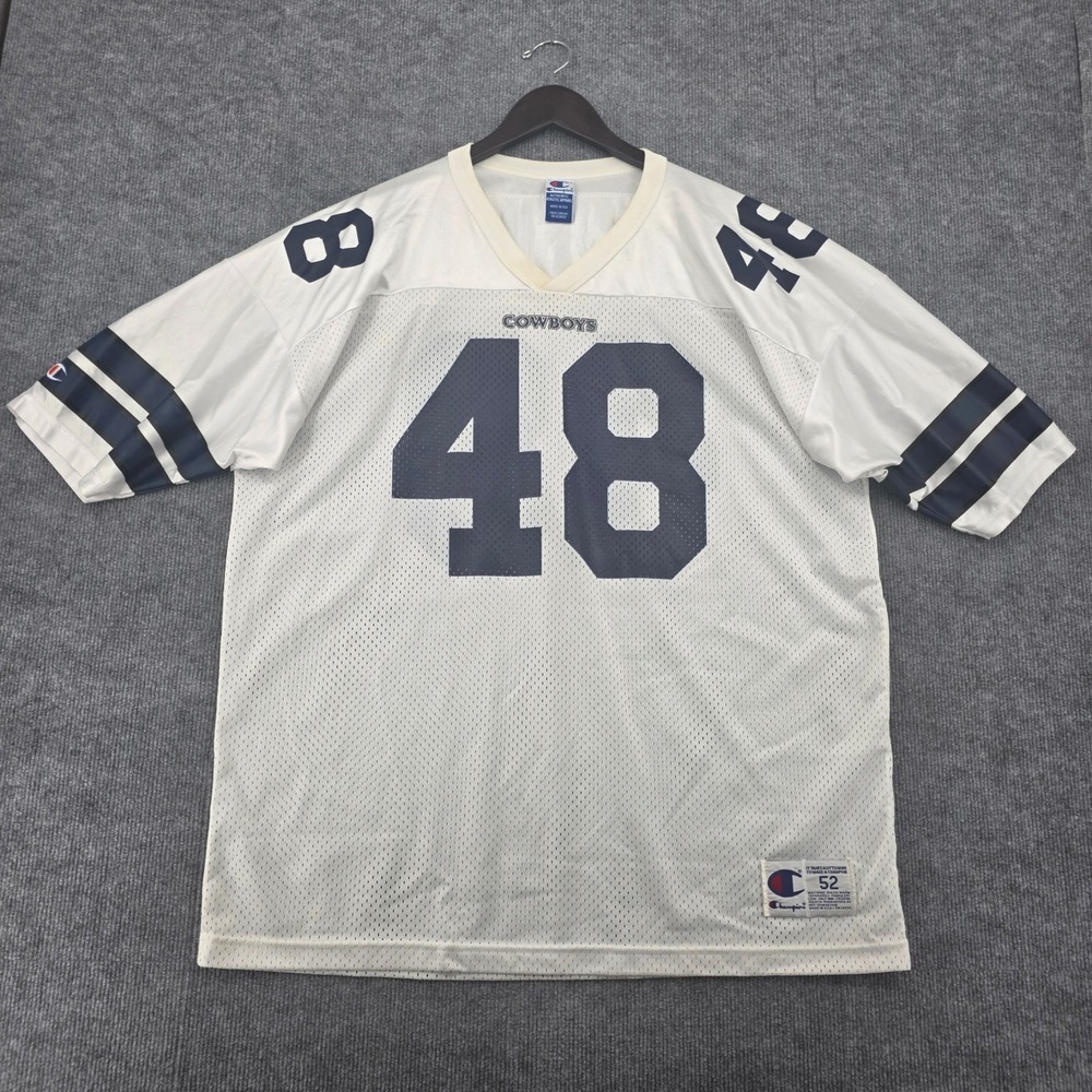 Vintage Champion Dallas Cowboys Jersey 48 White Mesh Made in USA Mens 52 XL